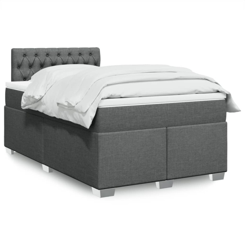 vidaXL Giroletto a Molle con Materasso Grigio Scuro 120x190cm Tessuto vidaXL Giroletto a Molle con Materasso Grigio Scuro 120x190cm Tessuto