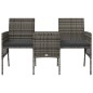 vidaXL Divano Giardino 2 Posti con Tavolo e Sgabelli Grigio Polyrattan