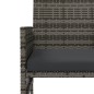 vidaXL Divano Giardino 2 Posti con Tavolo e Sgabelli Grigio Polyrattan