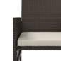 vidaXL Divano Giardino 2Posti con Tavolo e Sgabelli Marrone Polyrattan