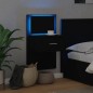 vidaXL Comodino a Parete con Luci LED Nero vidaXL Comodino a Parete con Luci LED Nero