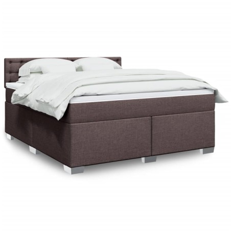 vidaXL Giroletto a Molle con Materasso Marrone Scuro 180x200cm Tessuto