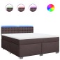 vidaXL Giroletto a Molle con Materasso Marrone Scuro 180x200cm Tessuto vidaXL Giroletto a Molle con Materasso Marrone Scuro 180x200cm Tessuto