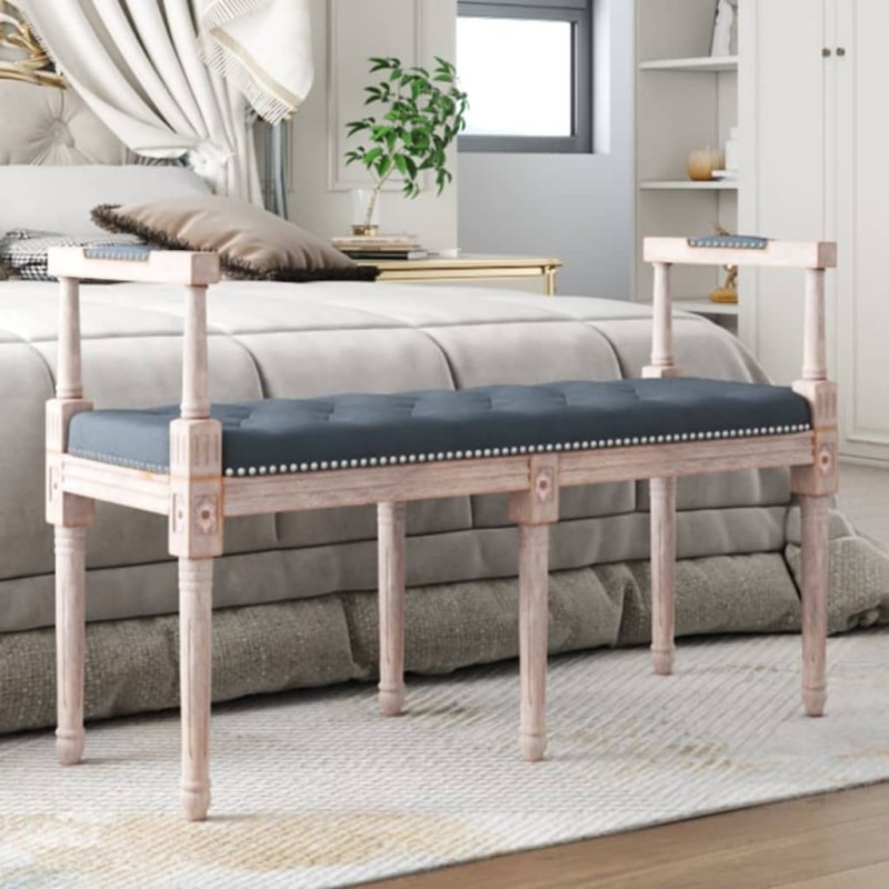 Panca Grigio Scuro 110x40x70 cm in Velluto Panca Grigio Scuro 110x40x70 cm in Velluto