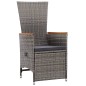 vidaXL Set da Pranzo da Giardino 11pz con Cuscini in Polyrattan Grigio vidaXL Set da Pranzo da Giardino 11pz con Cuscini in Polyrattan Grigio