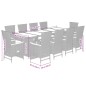 vidaXL Set da Pranzo da Giardino 11pz con Cuscini in Polyrattan Grigio vidaXL Set da Pranzo da Giardino 11pz con Cuscini in Polyrattan Grigio