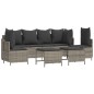 vidaXL Set Divano da Giardino 5 pz con Cuscini Grigio in Polyrattan