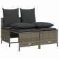 vidaXL Set Divano da Giardino 5 pz con Cuscini Grigio in Polyrattan
