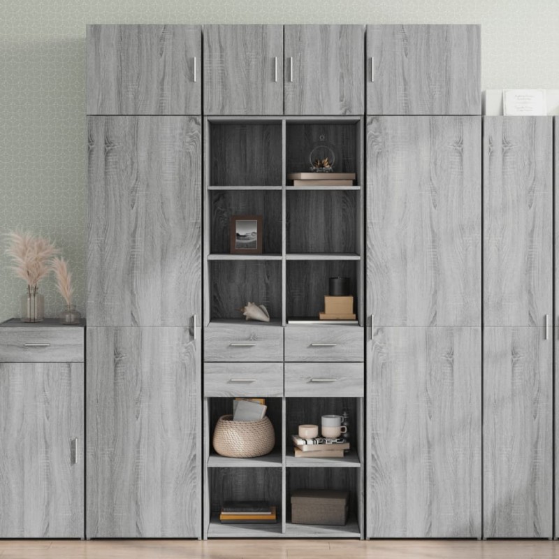 vidaXL Credenza Grigio Sonoma 70x42,5x185 cm in Legno Multistrato vidaXL Credenza Grigio Sonoma 70x42,5x185 cm in Legno Multistrato