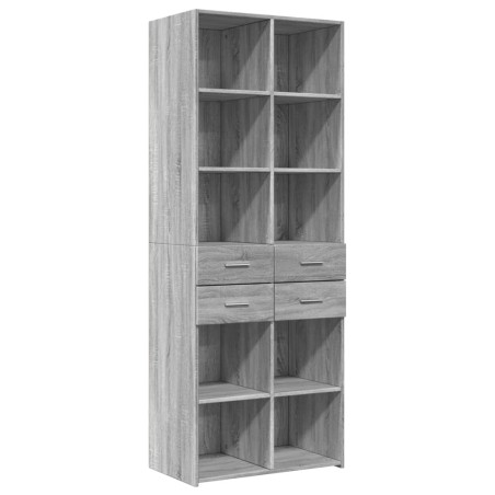 vidaXL Credenza Grigio Sonoma 70x42,5x185 cm in Legno Multistrato