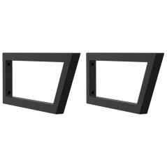 vidaXL Reggimensole per Lavabo 2 pz Nere Trapezio in Acciaio