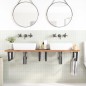 vidaXL Reggimensole per Lavabo 2 pz Nere Trapezio in Acciaio vidaXL Reggimensole per Lavabo 2 pz Nere Trapezio in Acciaio