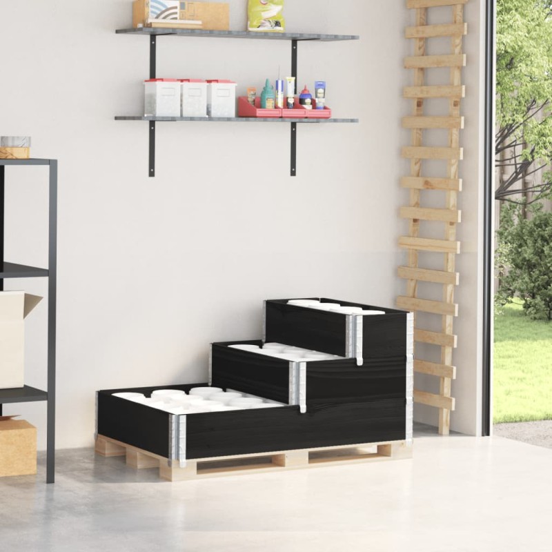 vidaXL Fioriera Rialzata a 3 Livelli Nera 120x80 cm Legno di Pino vidaXL Fioriera Rialzata a 3 Livelli Nera 120x80 cm Legno di Pino