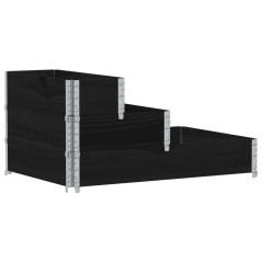 vidaXL Fioriera Rialzata a 3 Livelli Nera 120x80 cm Legno di Pino