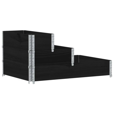 vidaXL Fioriera Rialzata a 3 Livelli Nera 120x80 cm Legno di Pino