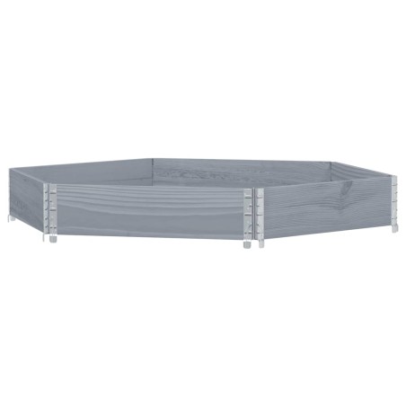 vidaXL Fioriera Rialzata Esagonale Grigia 160x160cm Legno di Pino