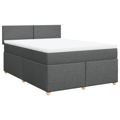 vidaXL Giroletto a Molle con Materasso Grigio Scuro 140x190 cm Tessuto