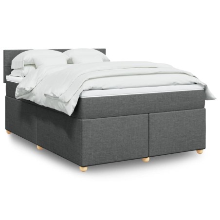 vidaXL Giroletto a Molle con Materasso Grigio Scuro 140x190 cm Tessuto