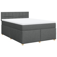 vidaXL Giroletto a Molle con Materasso Grigio Scuro 140x190 cm Tessuto