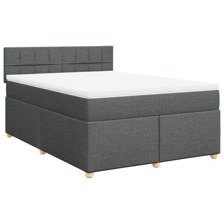 vidaXL Giroletto a Molle con Materasso Grigio Scuro 140x190 cm Tessuto