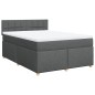 vidaXL Giroletto a Molle con Materasso Grigio Scuro 140x190 cm Tessuto