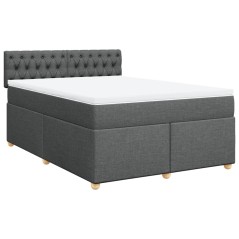 vidaXL Giroletto a Molle con Materasso Grigio Scuro 140x190 cm Tessuto