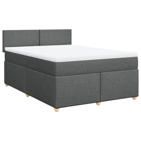 vidaXL Giroletto a Molle con Materasso Grigio Scuro 140x200cm Tessuto