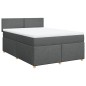 vidaXL Giroletto a Molle con Materasso Grigio Scuro 140x200cm Tessuto