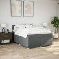 vidaXL Giroletto a Molle con Materasso Grigio Scuro 140x200cm Tessuto