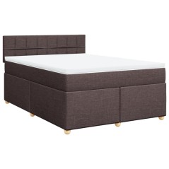 vidaXL Giroletto a Molle con Materasso Marrone Scuro 140x200cm Tessuto