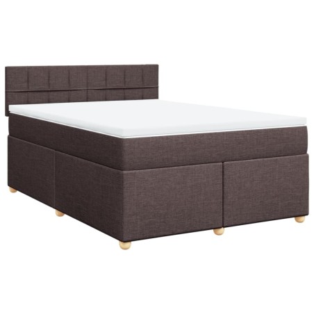 vidaXL Giroletto a Molle con Materasso Marrone Scuro 140x200cm Tessuto