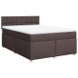 vidaXL Giroletto a Molle con Materasso Marrone Scuro 140x200cm Tessuto vidaXL Giroletto a Molle con Materasso Marrone Scuro 140x200cm Tessuto