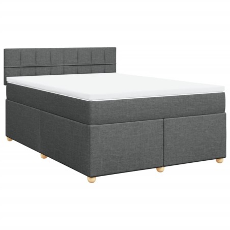 vidaXL Giroletto a Molle con Materasso Grigio Scuro 140x200cm Tessuto