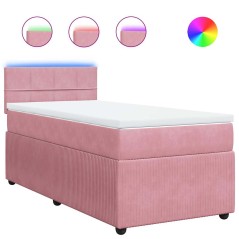 vidaXL Giroletto a Molle con Materasso Rosa 100x200 cm in Velluto