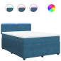 vidaXL Giroletto a Molle con Materasso Blu 140x200 cm in Velluto