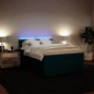vidaXL Giroletto a Molle con Materasso Blu 140x200 cm in Velluto