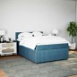 vidaXL Giroletto a Molle con Materasso Blu 140x200 cm in Velluto