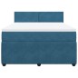 vidaXL Giroletto a Molle con Materasso Blu 140x200 cm in Velluto