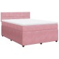 vidaXL Giroletto a Molle con Materasso Rosa 140x200 cm in Velluto vidaXL Giroletto a Molle con Materasso Rosa 140x200 cm in Velluto