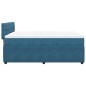 vidaXL Giroletto a Molle con Materasso Blu 140x200 cm in Velluto