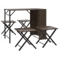 vidaXL Set da Pranzo da Giardino Pieghevole 5 pz Marrone in Polyrattan vidaXL Set da Pranzo da Giardino Pieghevole 5 pz Marrone in Polyrattan