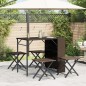 vidaXL Set da Pranzo da Giardino Pieghevole 5 pz Marrone in Polyrattan vidaXL Set da Pranzo da Giardino Pieghevole 5 pz Marrone in Polyrattan