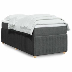 vidaXL Giroletto a Molle con Materasso Grigio Scuro 90x190 cm Tessuto