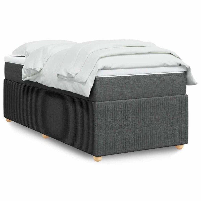 vidaXL Giroletto a Molle con Materasso Grigio Scuro 90x190 cm Tessuto