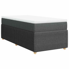 vidaXL Giroletto a Molle con Materasso Grigio Scuro 90x190 cm Tessuto