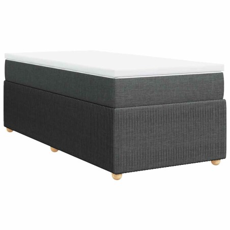vidaXL Giroletto a Molle con Materasso Grigio Scuro 90x190 cm Tessuto