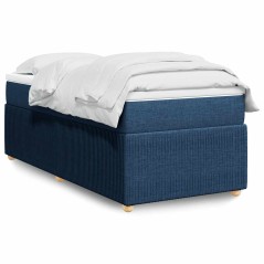 vidaXL Giroletto a Molle con Materasso Blu 90x190 cm in Tessuto