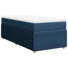 vidaXL Giroletto a Molle con Materasso Blu 90x190 cm in Tessuto