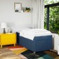 vidaXL Giroletto a Molle con Materasso Blu 90x190 cm in Tessuto