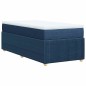 vidaXL Giroletto a Molle con Materasso Blu 90x190 cm in Tessuto